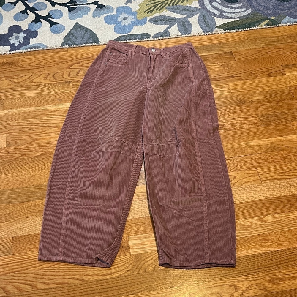 Free People We The Free Good Luck Mid-Rise Cord Barrel Jeans 27 NWT - Picture 4 of 12